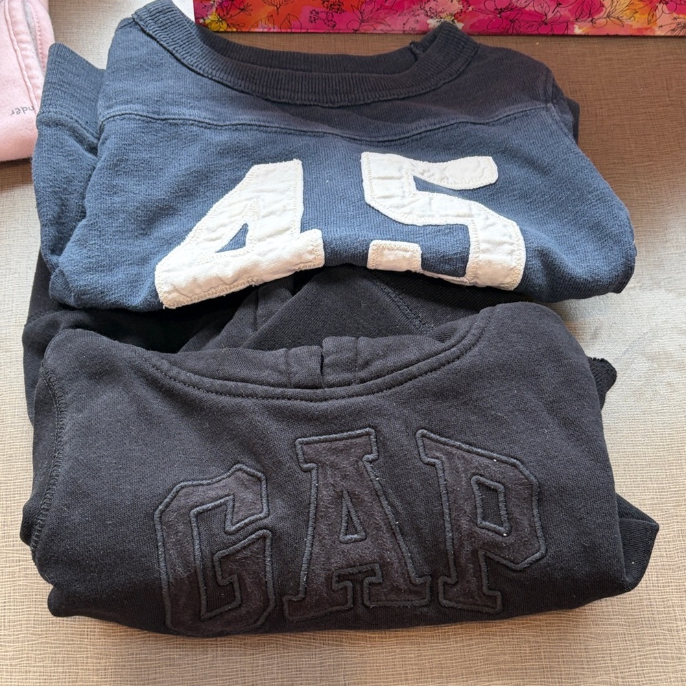 GAP Kids Black and Gray hoodie crew cuts sweater